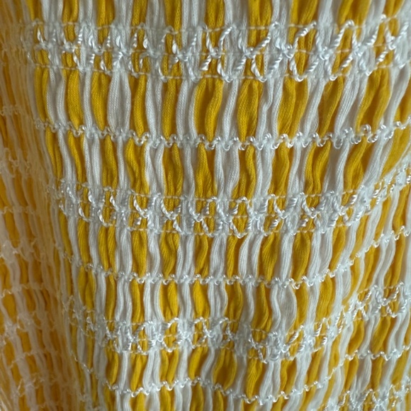 Anthropologie Akemi + Kin Smocked Yellow Sleeveless Dress with Ruffles - Picture 8 of 12